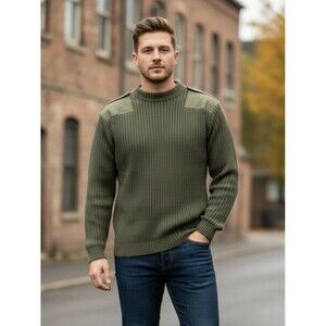 NWT US Military DSCP Sweater Mens 36 Army Green Valor Collection Wool Commando